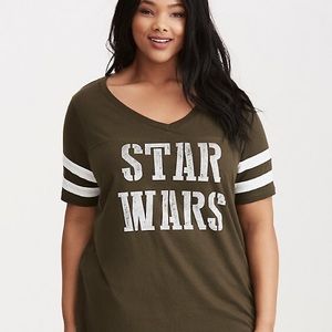TORRID Plus Size 2X Star Wars Army Green Tee